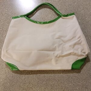 Clinique Cream and Green Tote Bag